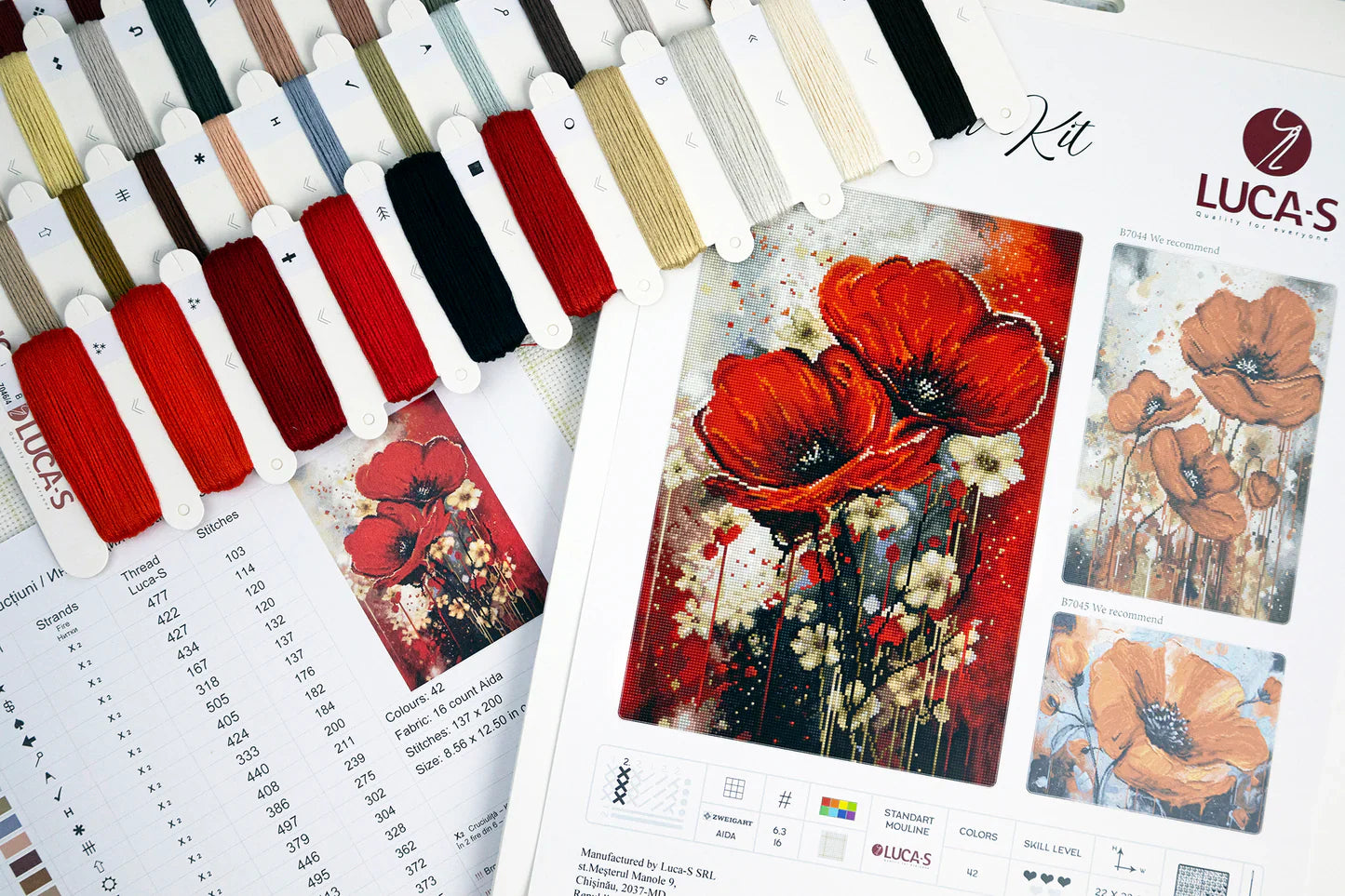Kit de Punto de Cruz Luca-S - "The Dance of The Poppies" (B7046)