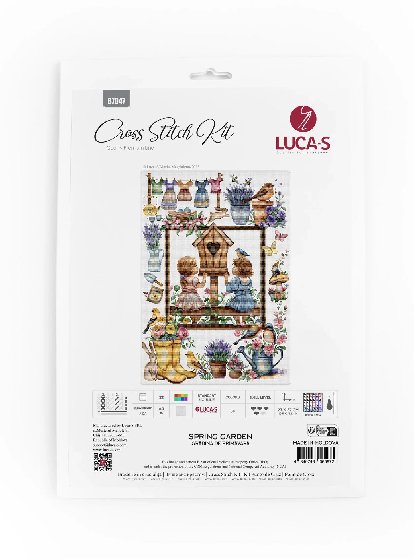 Kit de Punto de Cruz Luca-S – Spring Garden (B7047)