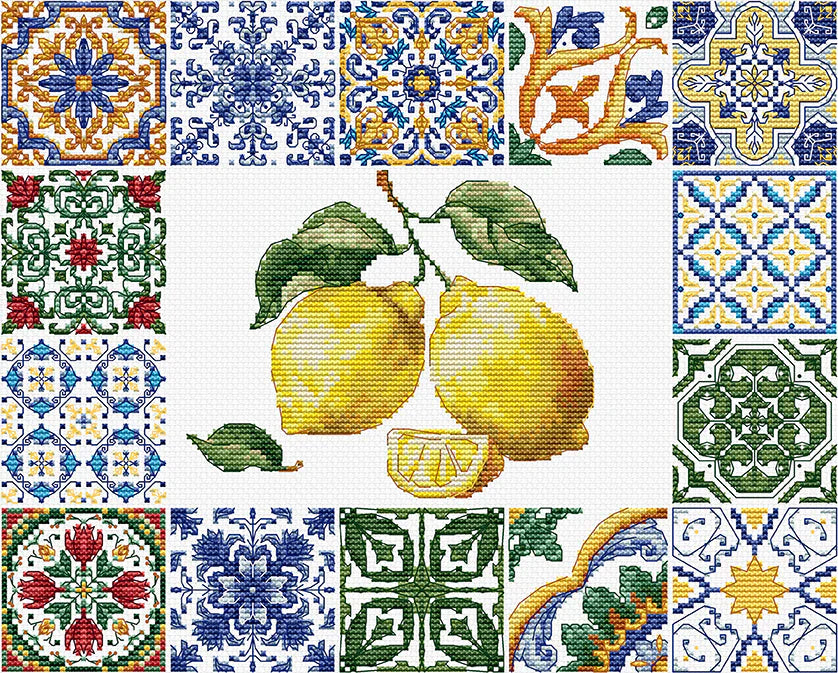 Kit de punto de cruz Luca-S Lemon Essence of the Mediterranean B7049