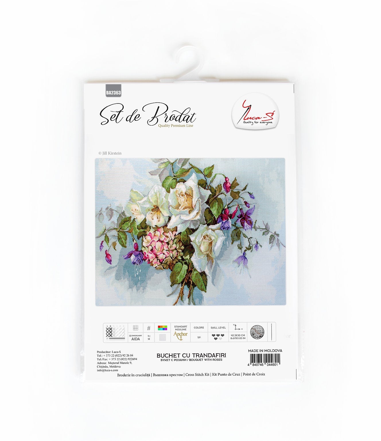 Kit de Punto de Cruz BA2363 'Ramo de Rosas' de Luca-S