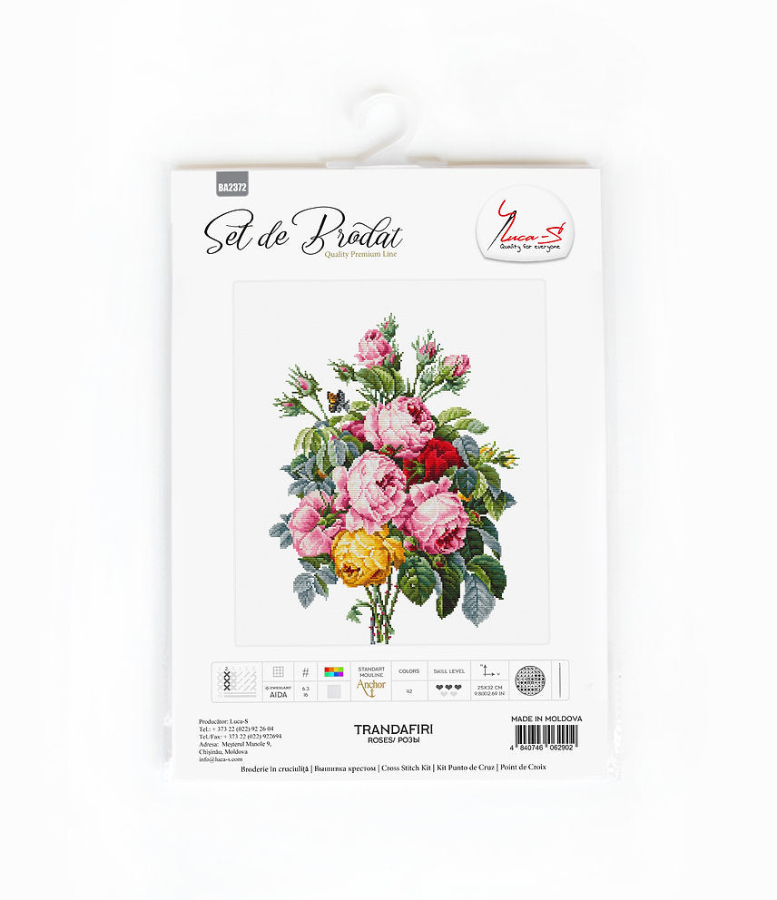 BA2372 Rosas - Luca-S - Kit de Punto de Cruz