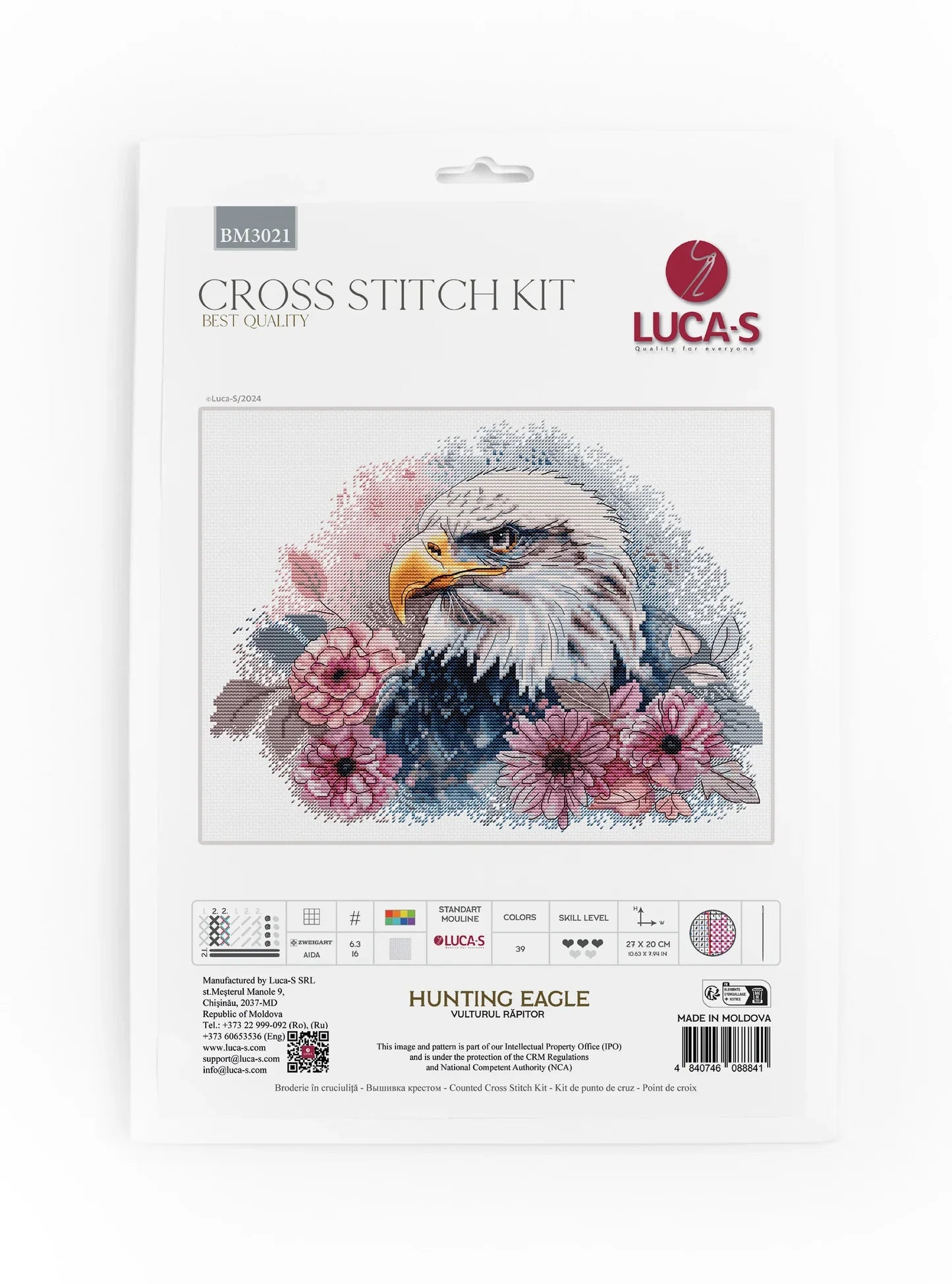 Kit de Punto de Cruz "Águila Cazadora" BM3021 de Luca-S