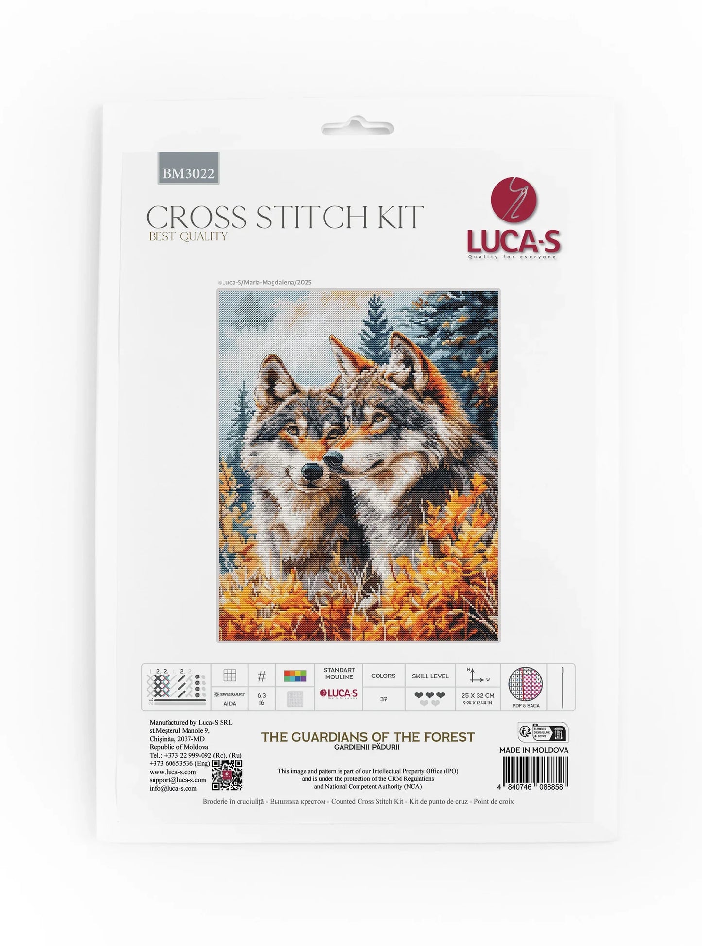 Kit de Punto de Cruz Luca-S - "The Guardians of the Forest" (BM3022)