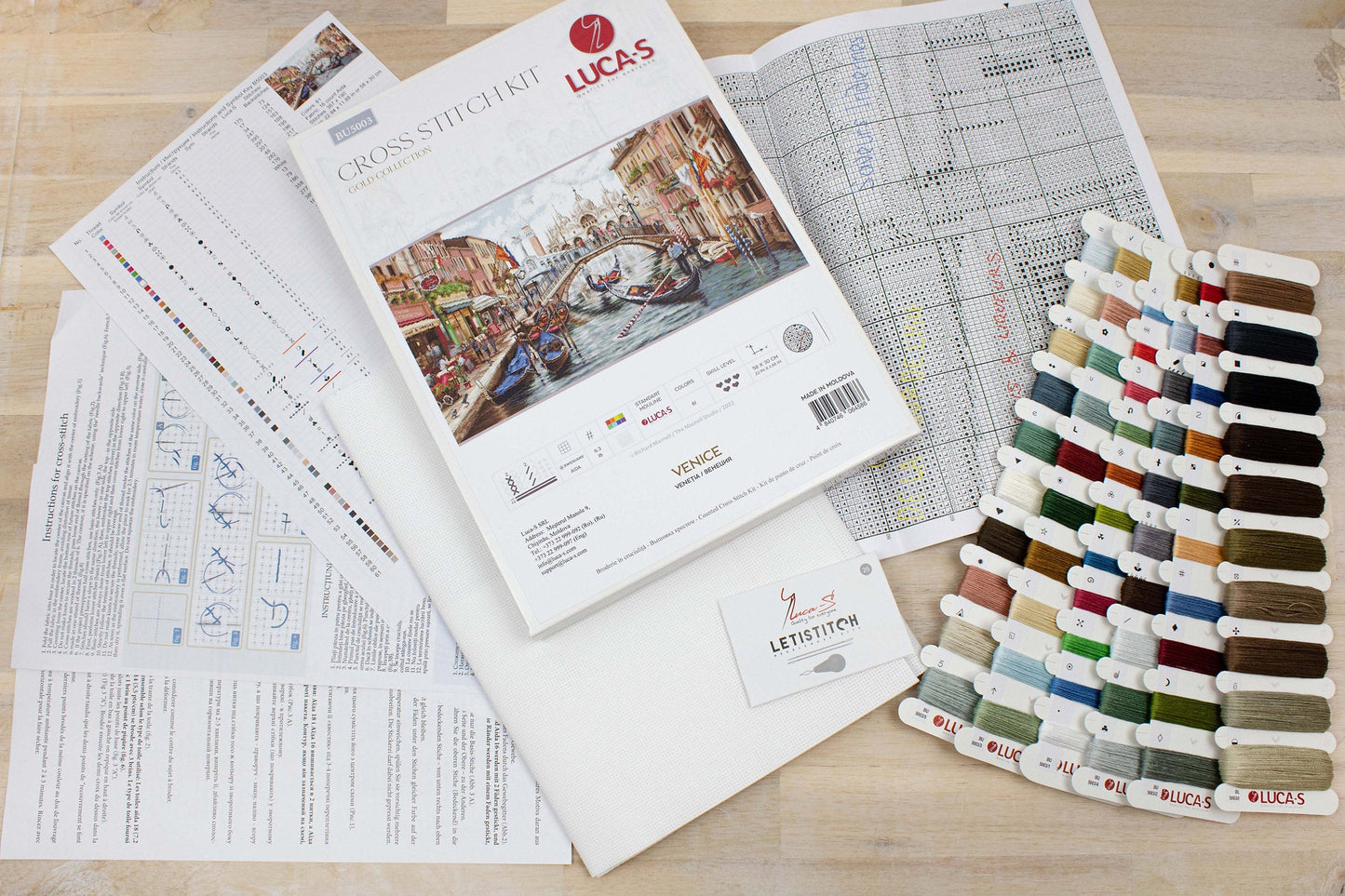 Kit de Punto de Cruz Venecia Luca-S Gold - BU5003