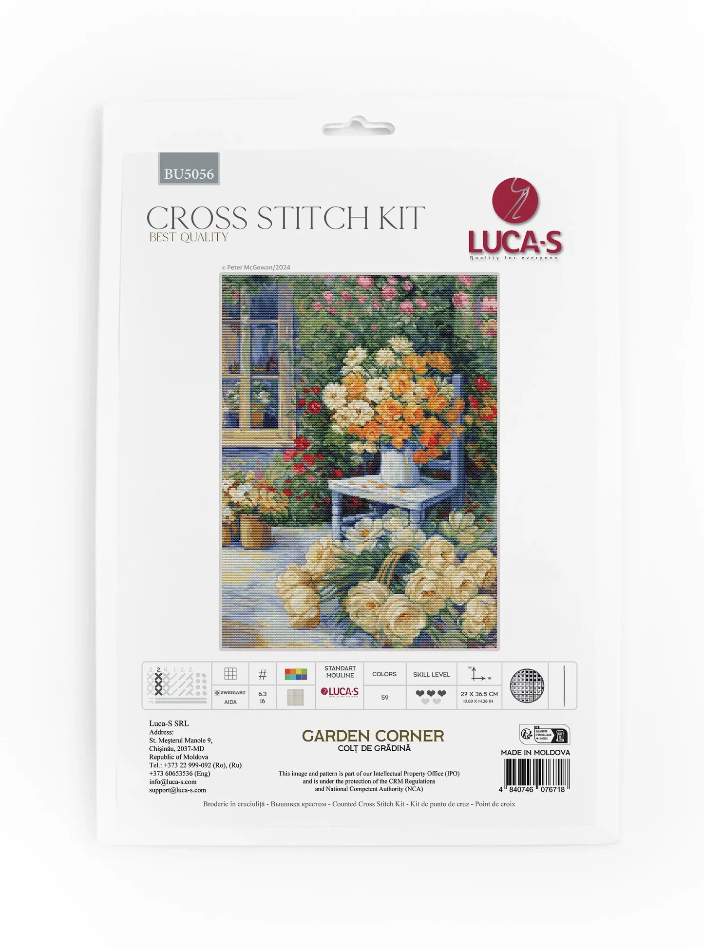 Kit de punto de cruz Luca-S - Esquina del Jardín, BU5056