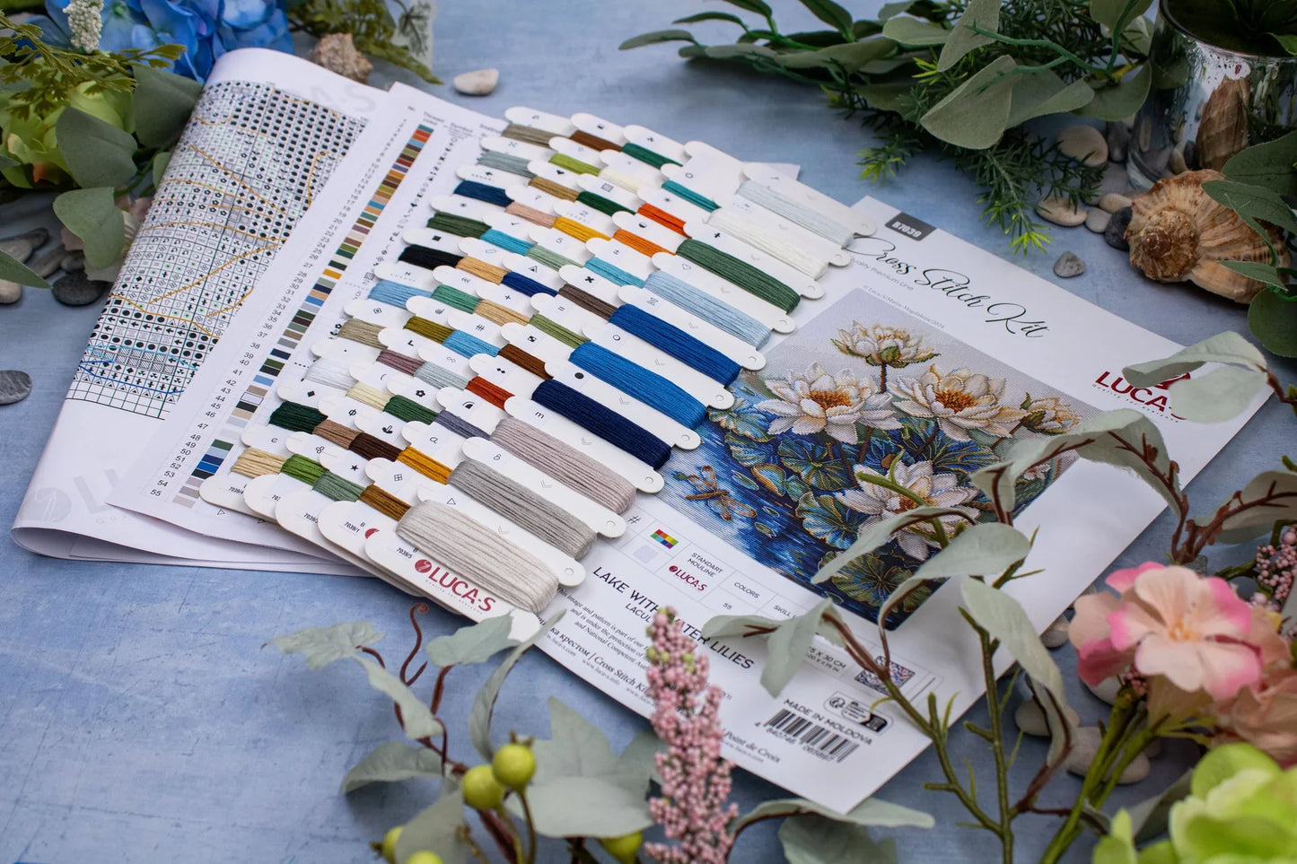 Kit de Punto de Cruz - "Lake With Water Lilies" de Luca-S, B7039