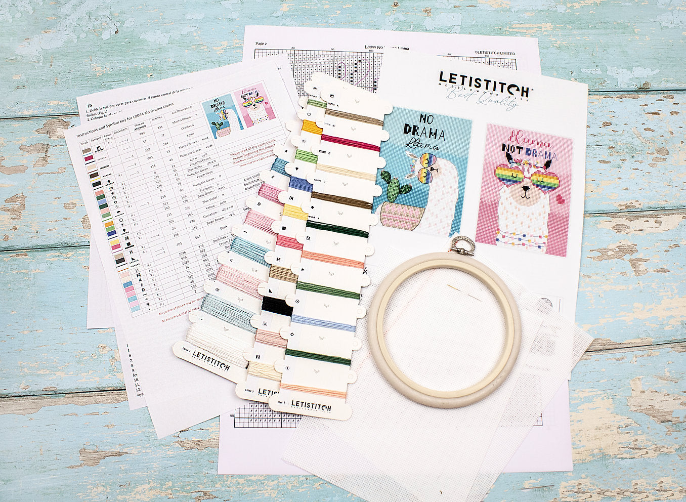 No Drama Llama - L8044 LETISTITCH - Kit de Punto de Cruz