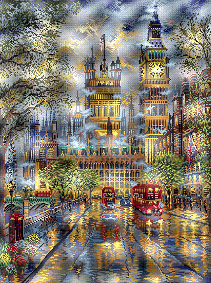 Kit de punto de cruz contado "El Palacio" Londres de Letistitch L8058