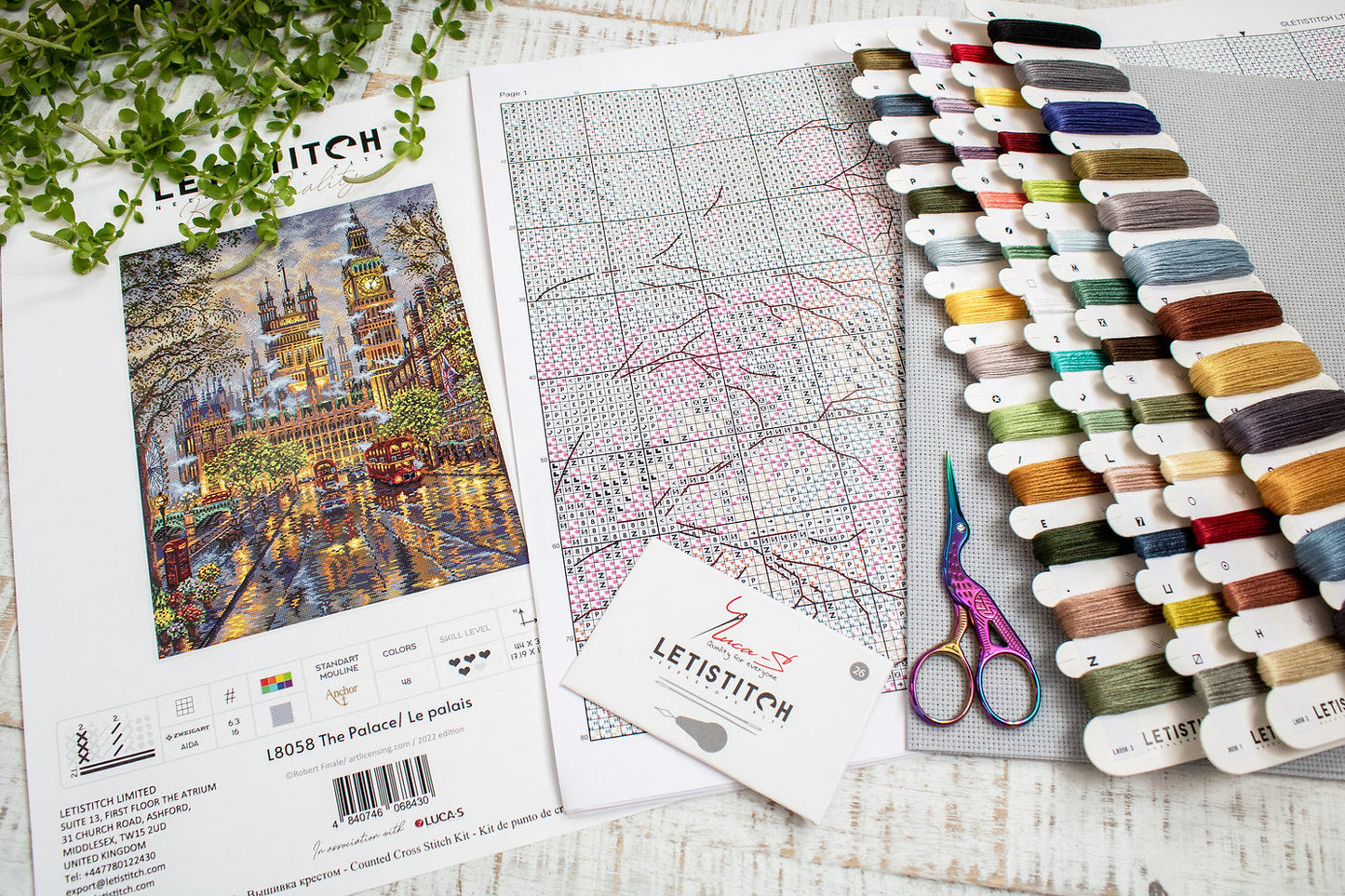 Kit de punto de cruz contado "El Palacio" Londres de Letistitch L8058