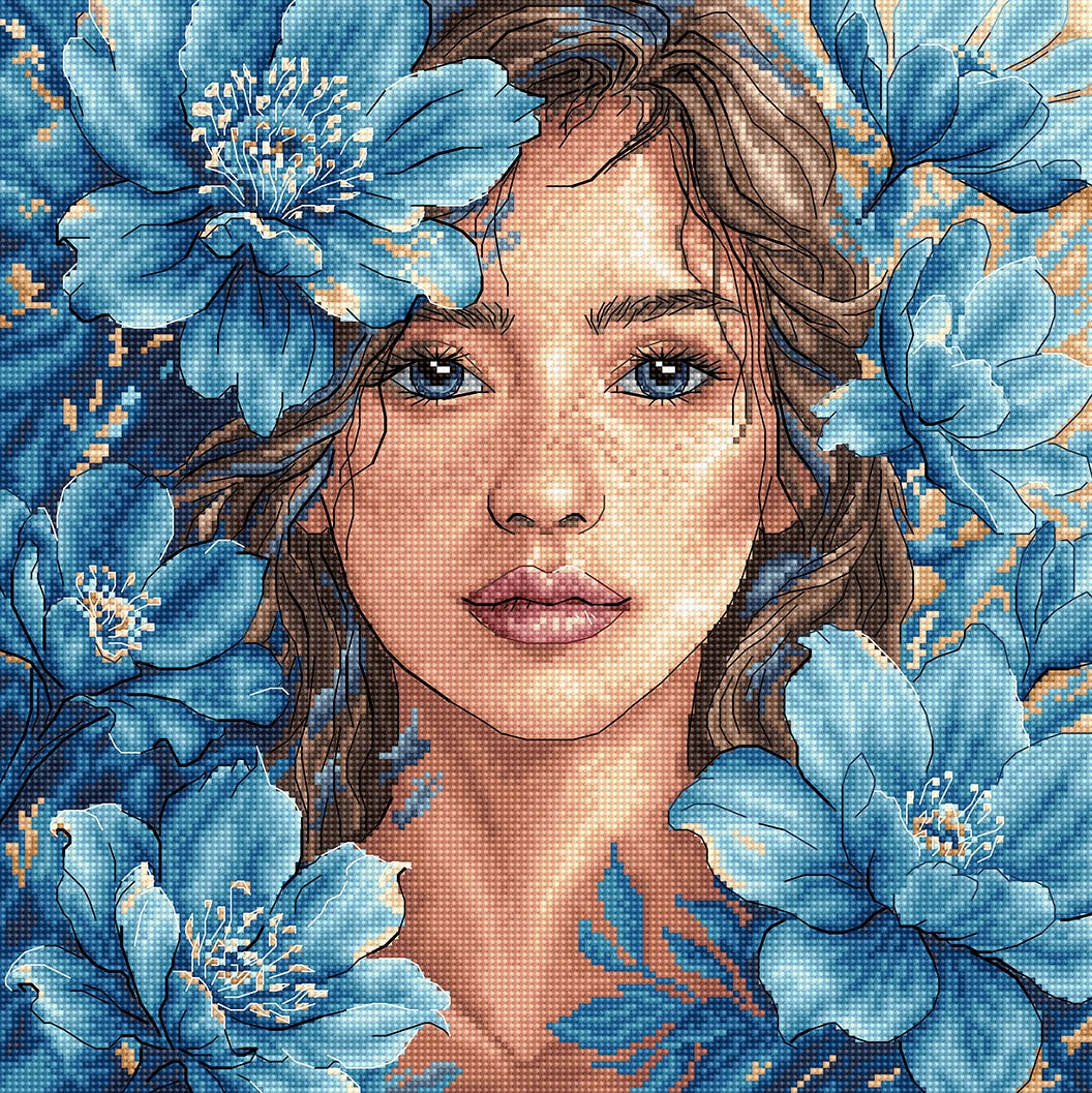 P125 Blue Gaze - Cross Stitch Kit AVA