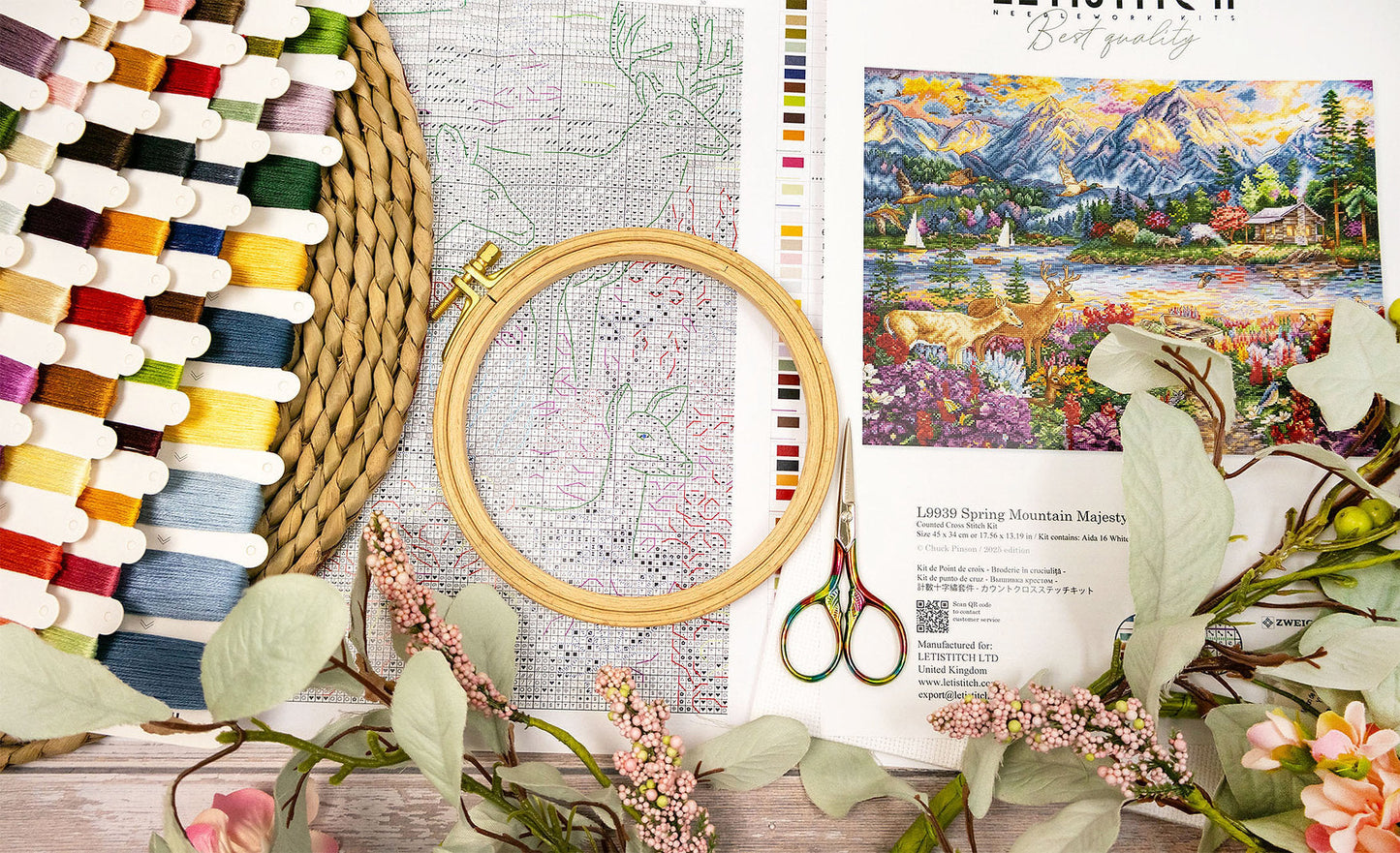 Kit de Punto de Cruz "Esplendor Primaveral en la Montaña" – Letistitch L9939