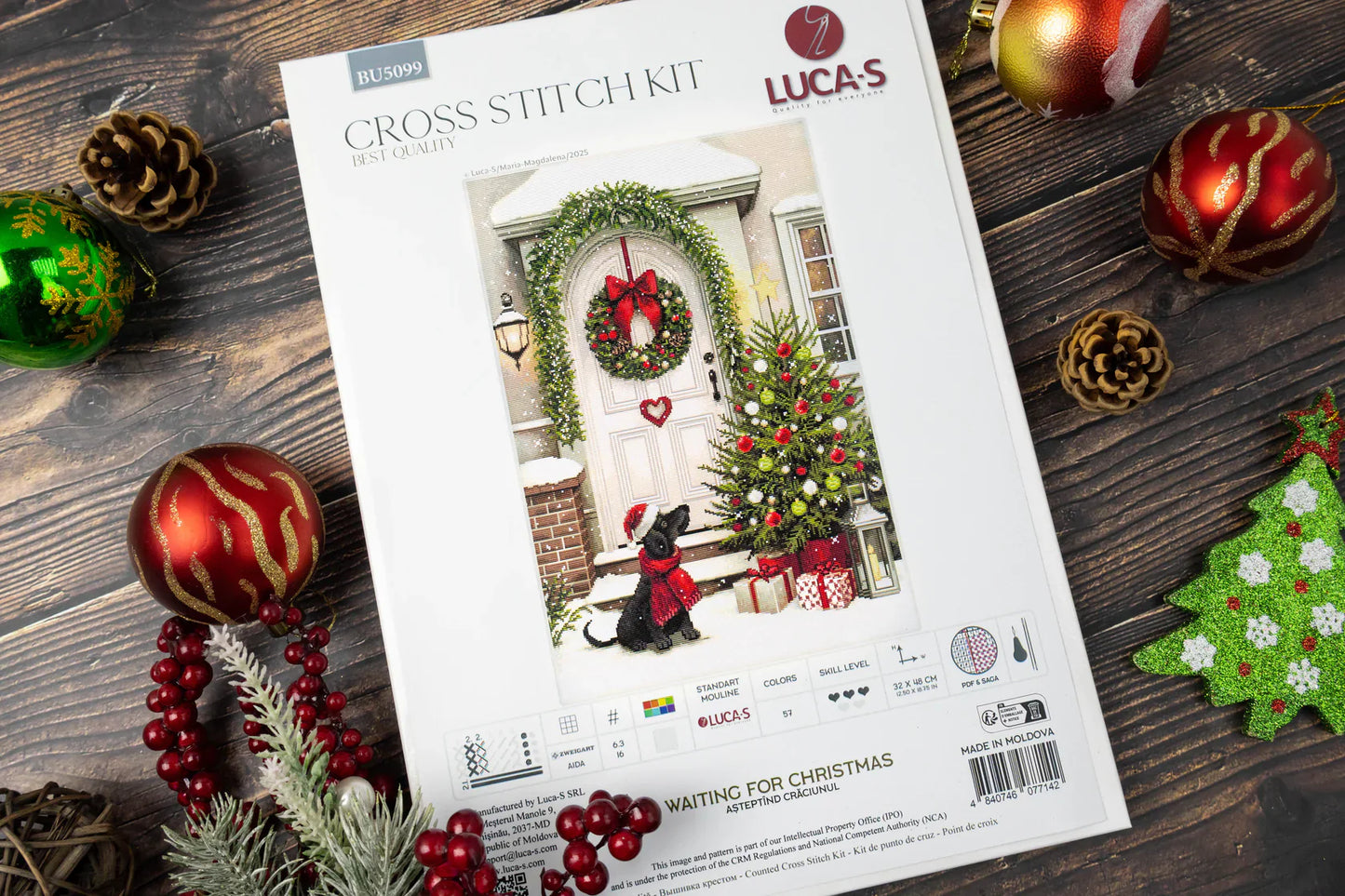 Kit de punto de cruz Luca-S Waiting for Christmas