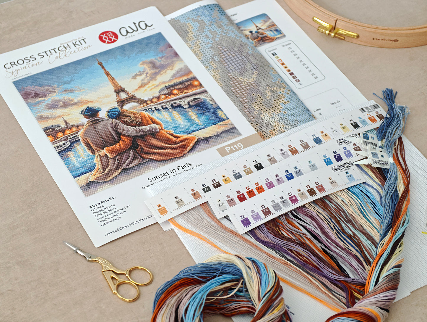 P119 Sunset in Paris - Cross-Stitch Kit - Signature Collection