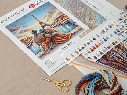 P119 Sunset in Paris - Cross-Stitch Kit - Signature Collection