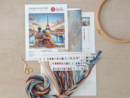 P119 Sunset in Paris - Cross-Stitch Kit - Signature Collection