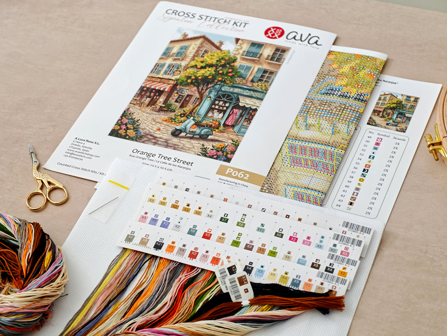 P062 Orange Tree Street – Cross-Stitch Kit - Signature Collection