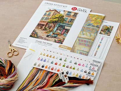P062 Orange Tree Street – Cross-Stitch Kit - Signature Collection