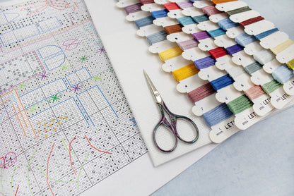 Kit de punto de cruz "Winter Townhouse" de Letistitch L8076