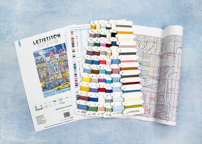 Kit de punto de cruz "Winter Townhouse" de Letistitch L8076