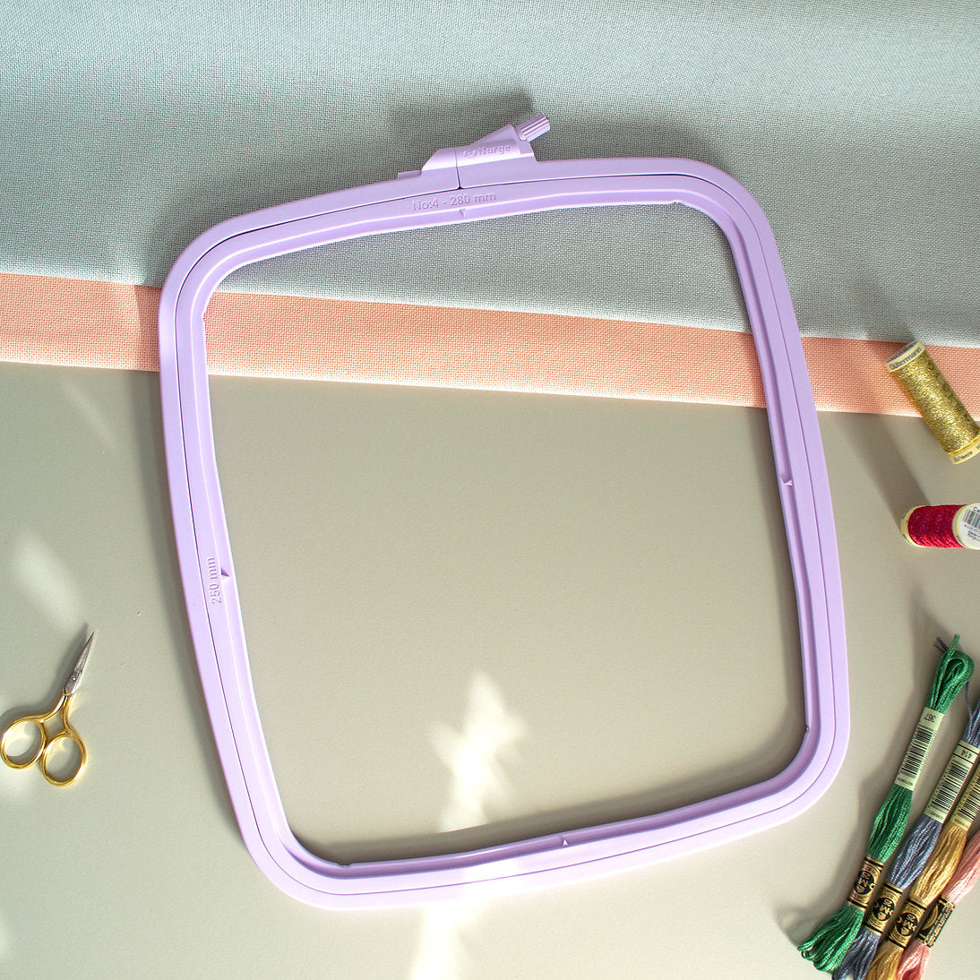 Nurge Violet Square Hoop: Precision and Style for Your Embroidery