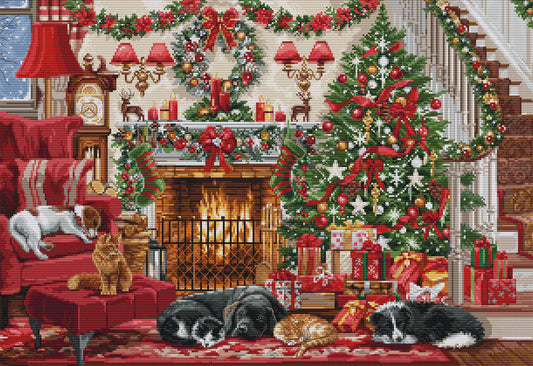 Kit de Punto de Cruz - Cosy Fireplace - BU5041 Luca-S Gold