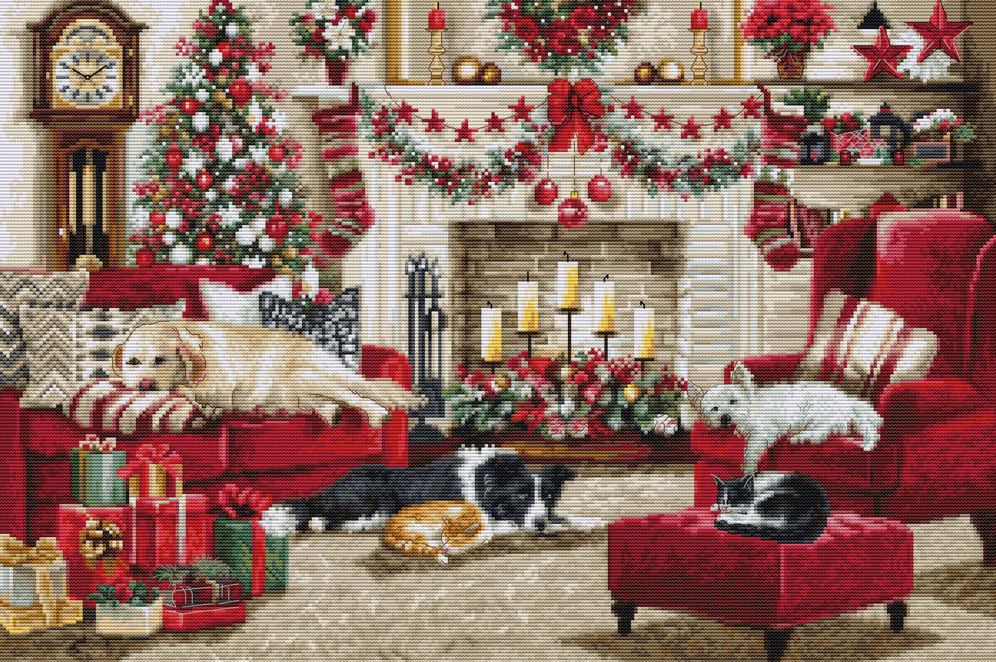 Mascotas. Interiores Navideños - BU5013 Luca-S - Kit de Punto de Cruz