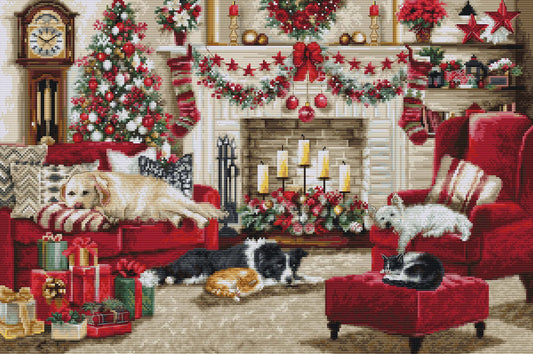 Mascotas. Interiores Navideños - BU5013 Luca-S - Kit de Punto de Cruz