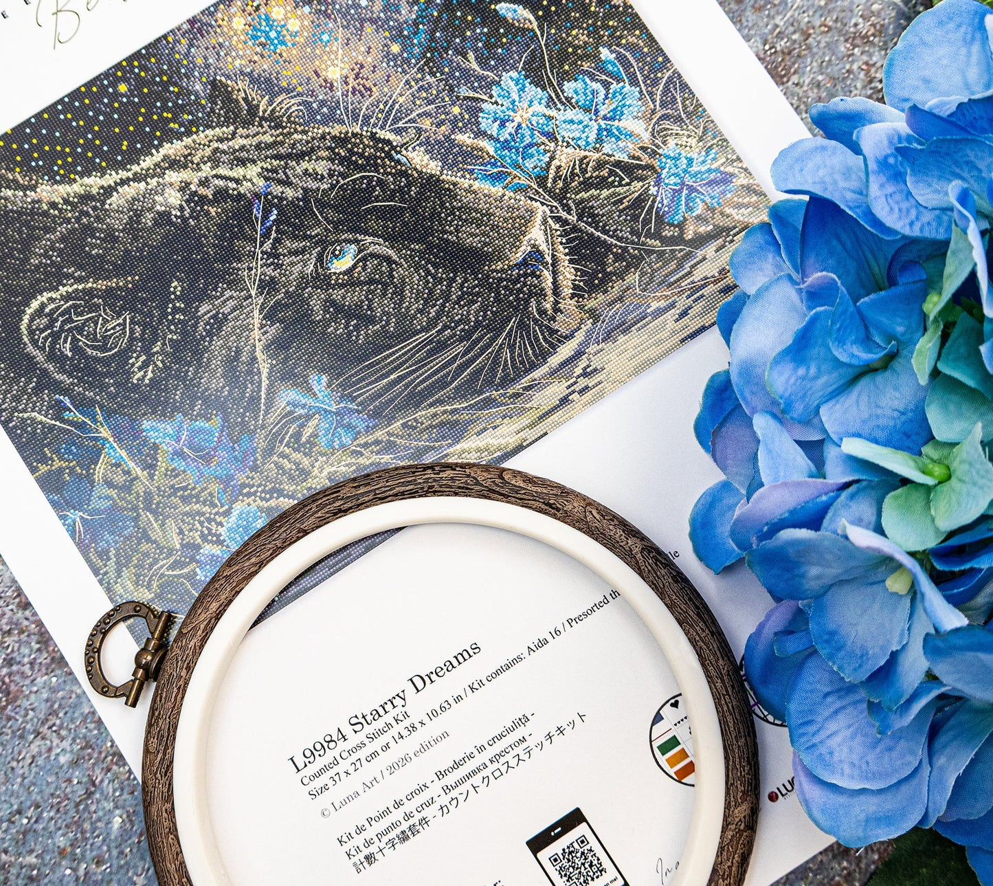 Kit de Punto de Cruz LetiStitch L9984 Starry Dreams – Diseño Fantasía con Aida 16
