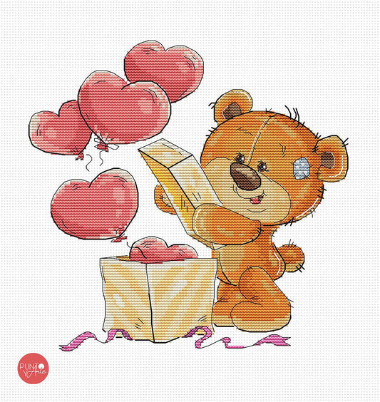 B1177 Oso de peluche - Luca-S - Kit de Punto de Cruz