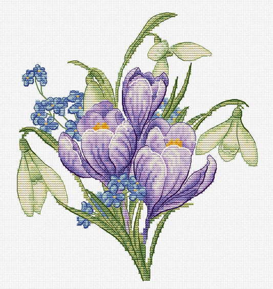 Kit de Punto de Cruz Spring Flowers Luca-S B1404