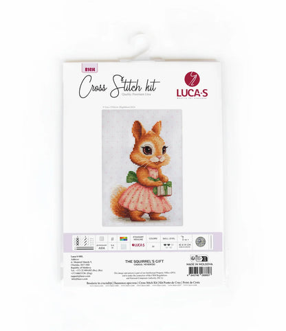 Kit de punto de cruz - Luca-S - The Squirrel's Gift, B1414