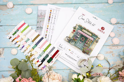 Luca-S B1429 – The Little Gift Shop | Kit de punto de cruz con tienda de regalos romántica