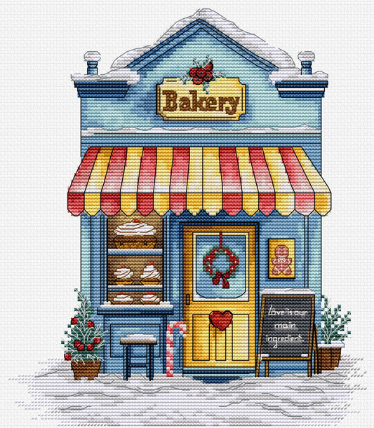Luca-S B1430 – Bakery | Kit de punto de cruz con panadería navideña