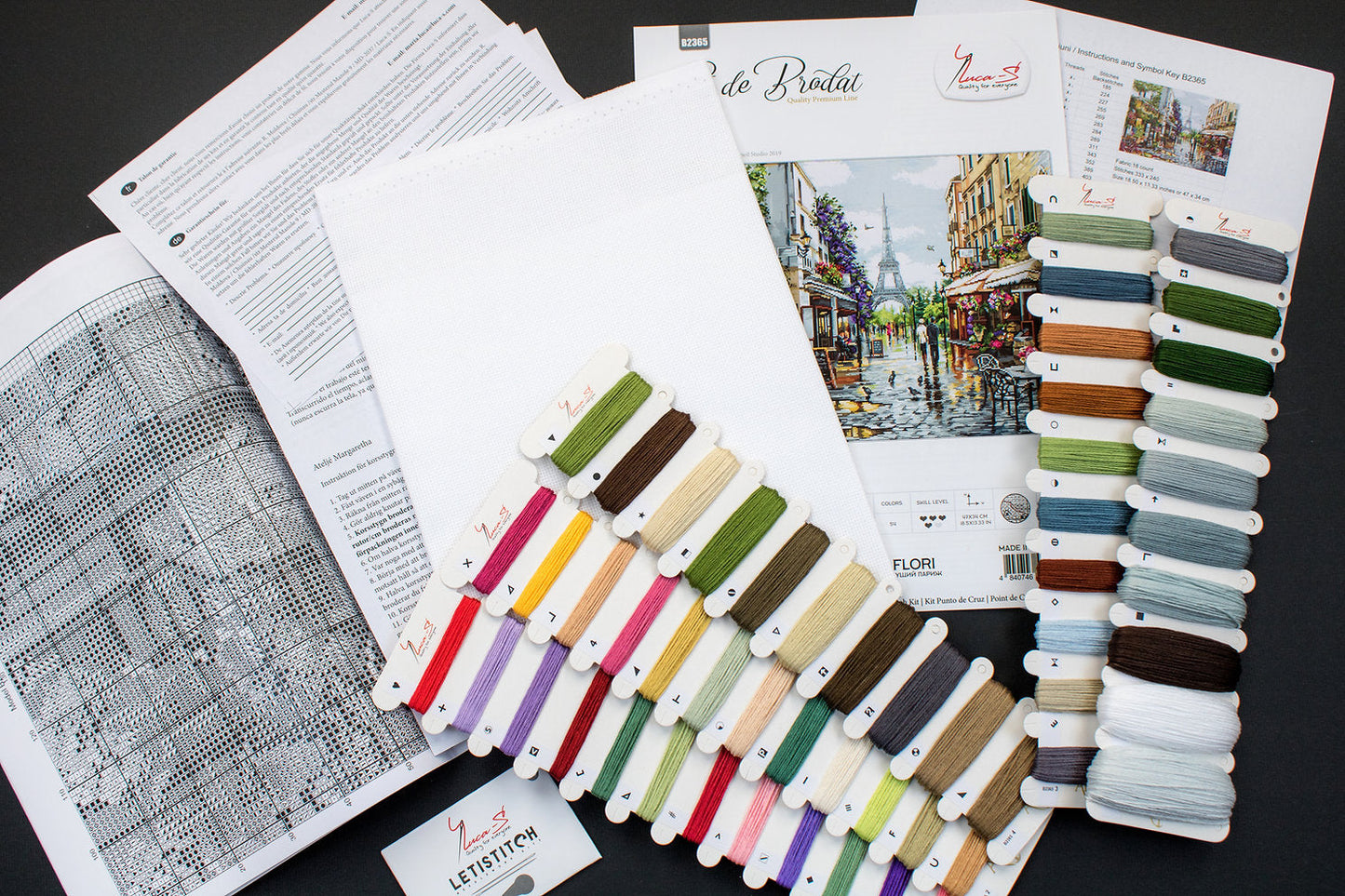 Kit de Punto de Cruz "Paris en Flores" con la Torre Eiffel - Luca-S B2365
