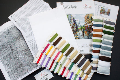 Kit de Punto de Cruz "Paris en Flores" con la Torre Eiffel - Luca-S B2365