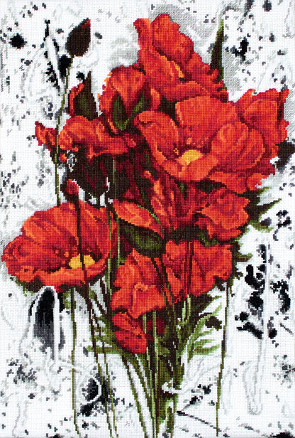 Las amapolas - B2375 Luca-S - Kit de Punto de Cruz