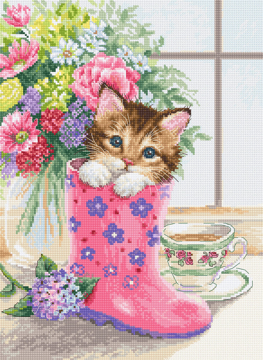 (Descatalogado) Lindo Gatito - B2390 Luca-S - Kit de Punto de Cruz