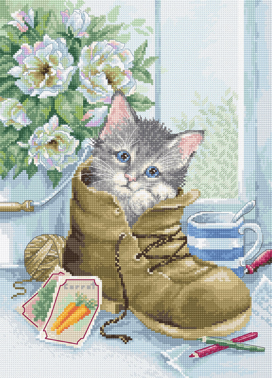 (Descatalogado) Lindo Gatito - B2391 Luca-S - Kit de Punto de Cruz