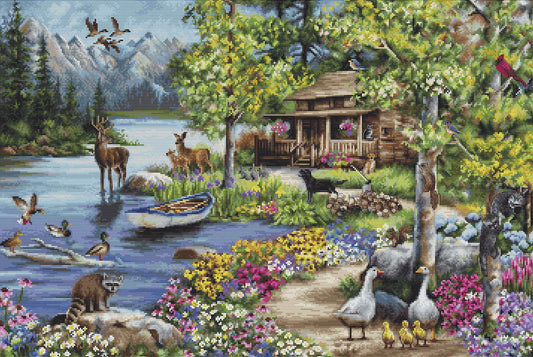 Cabin By The Lake - B2410 Luca-S - Kit de Punto de Cruz