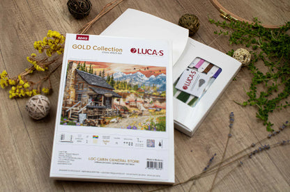 Kit de Punto de Cruz Luca-S Gold - Log Cabin General Store B2413