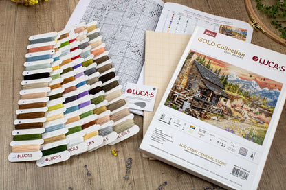 Kit de Punto de Cruz Luca-S Gold - Log Cabin General Store B2413