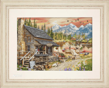 Kit de Punto de Cruz Luca-S Gold - Log Cabin General Store B2413