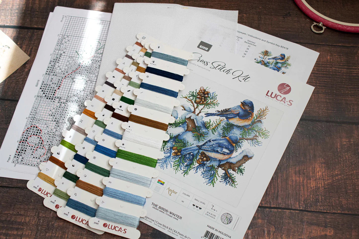 Kit de Punto de Cruz - The Birds-Winter - B2418 Luca-S