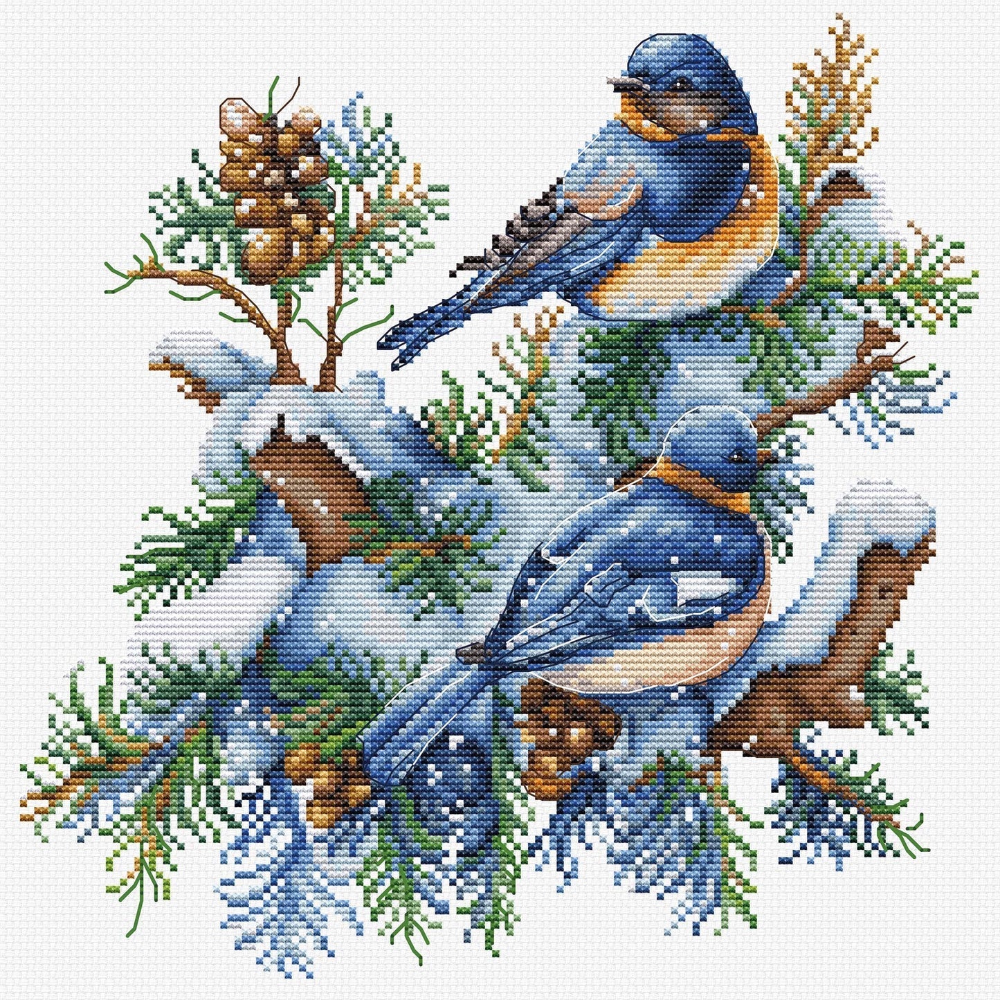 Kit de Punto de Cruz - The Birds-Winter - B2418 Luca-S
