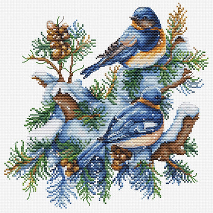 Kit de Punto de Cruz - The Birds-Winter - B2418 Luca-S