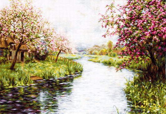 Kit de Punto de Cruz Paisaje de Primavera - B545 Luca-S