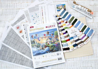Kit de Punto de Cruz B614 'Balloons over Sunset Cove' de Luca-S Gold