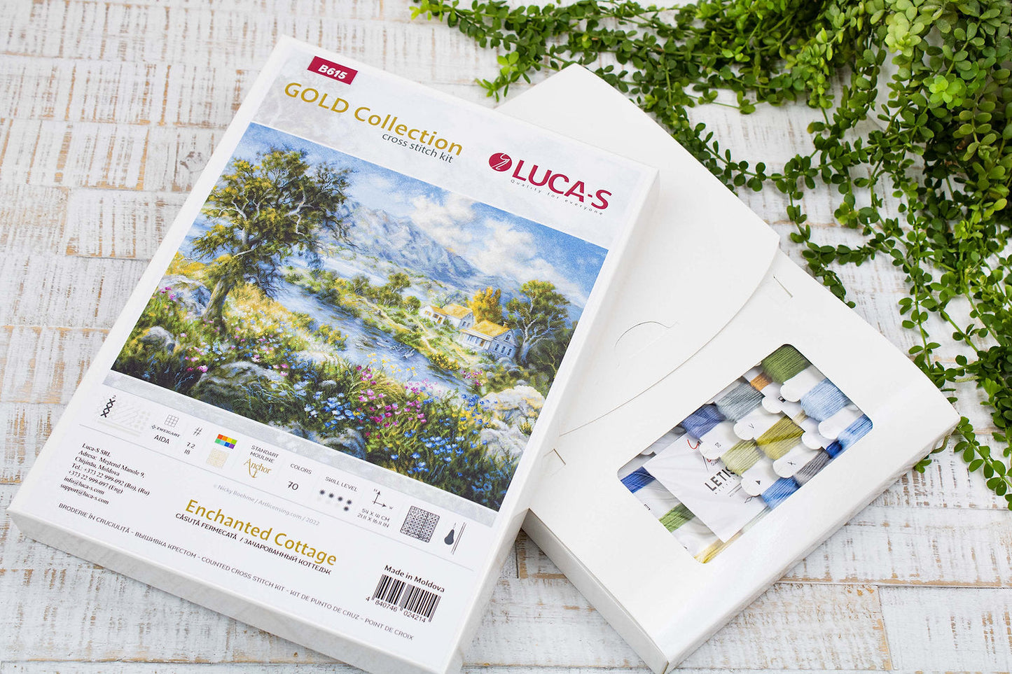 B615 Enchanted Cottage - Luca-S Gold - Kit de Punto de Cruz