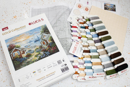 Kit de Punto de Cruz Luca-S Gold - Tranquil Seafront B619