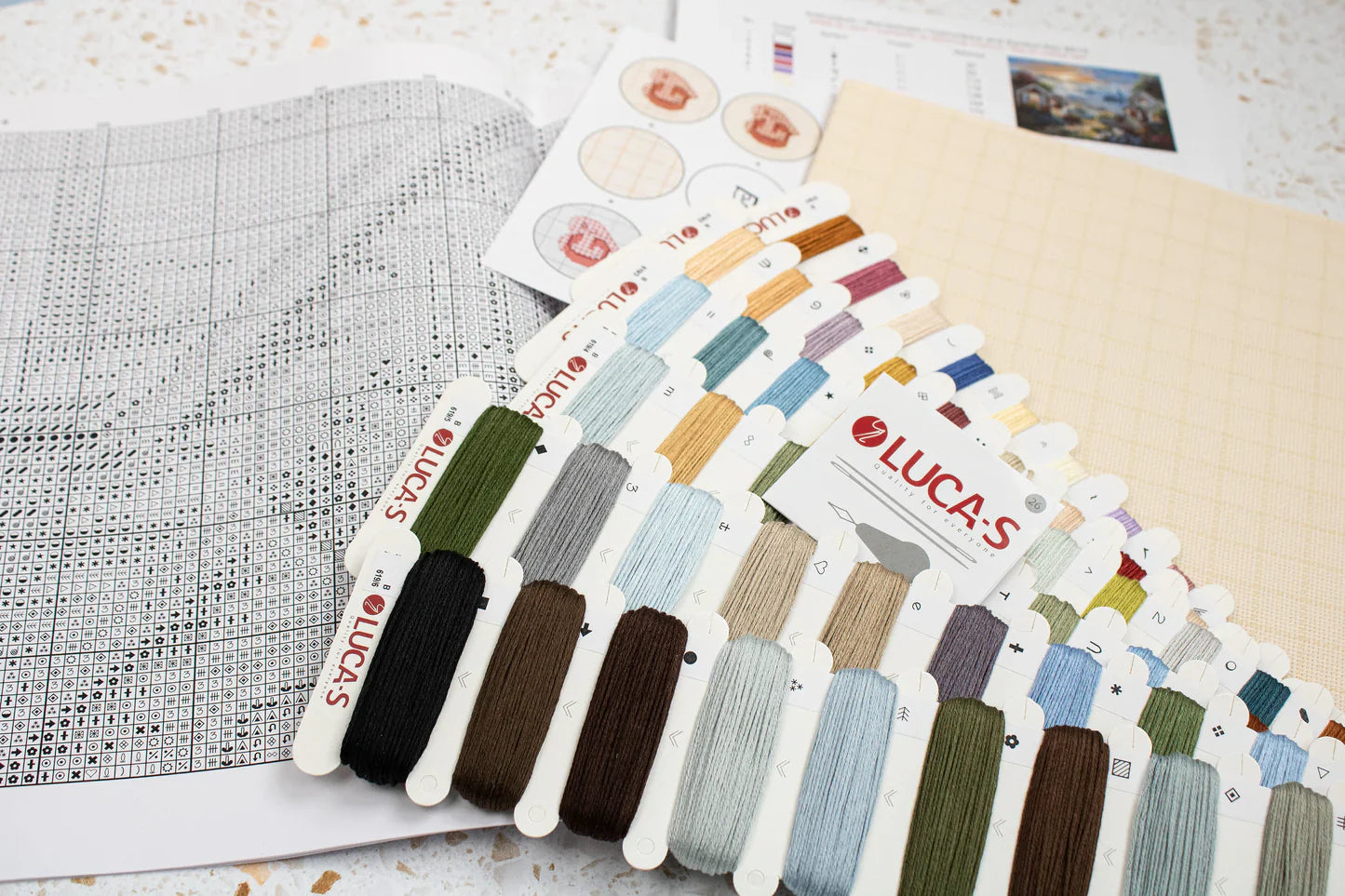 Kit de Punto de Cruz Luca-S Gold - Tranquil Seafront B619